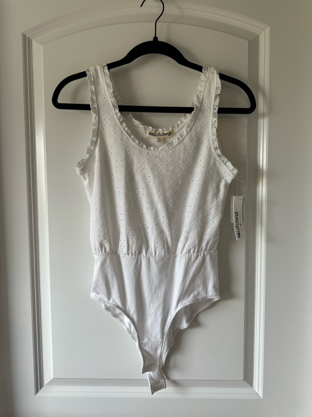 Wallflower White Eyelet Tank Bodysuit
